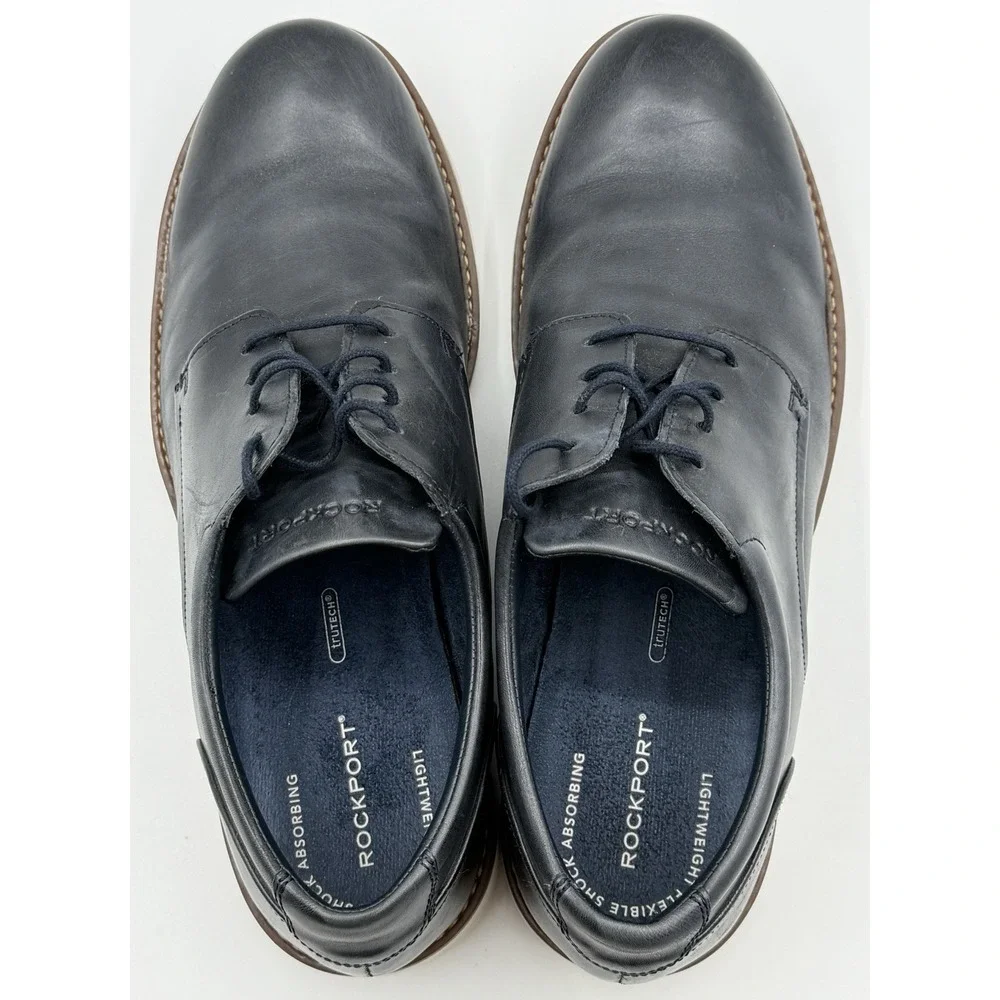 Rockport Colben CH4016 Navy Blue Leather Lightweight White Sole  Mens US 12 M‎